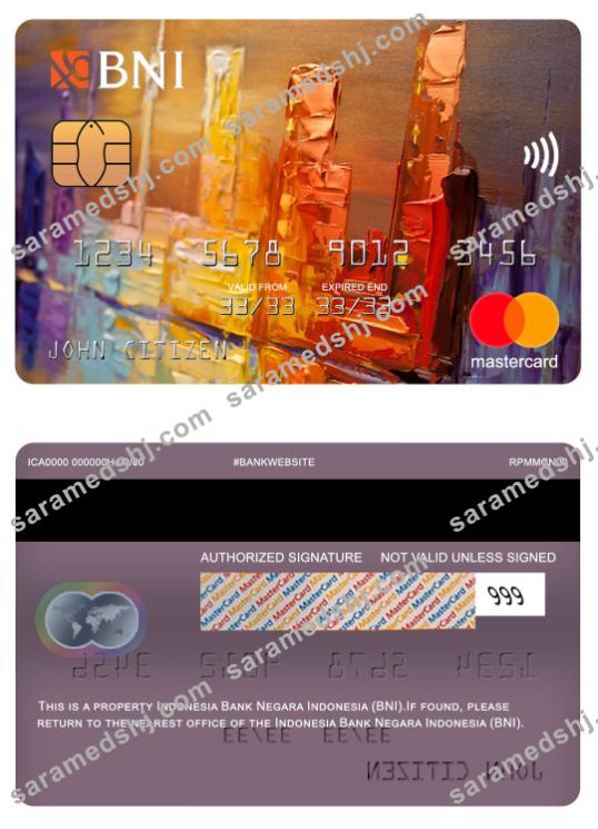 Indonesia Bank Negara Indonesia (BNI) mastercard